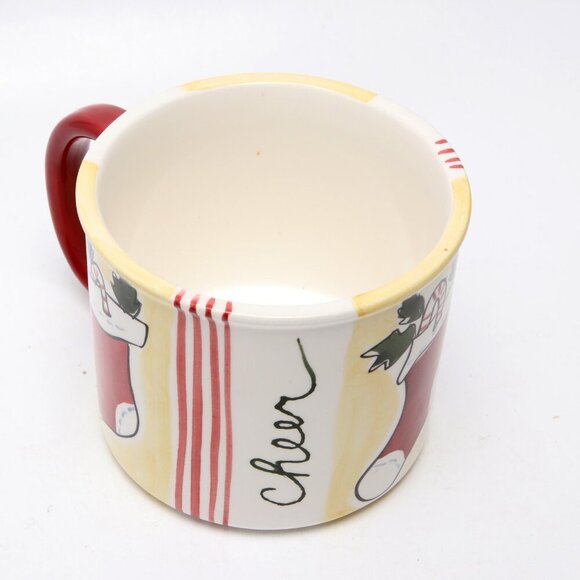 Vintage Large Eddie Bauer Christmas Mug Ceramic 1998 Lightweight Cheer Stocking - Picture 5 of 8